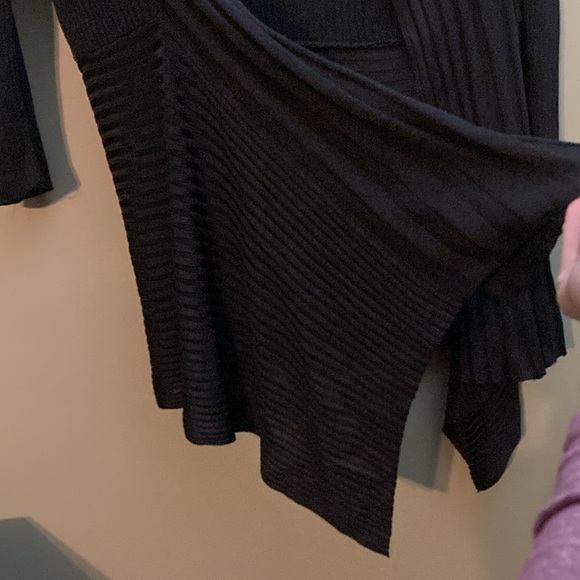 Orange black ribbed collared cardigan. Might be vintage. - Picture 3 of 10